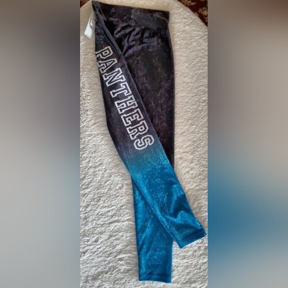 NWT NFL Carolina Panthers Football Leggings LG Women Stretch Pants - Picture 3 of 8